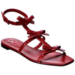 NEW VALENTINO GARAVANI RED BOW LEATHER SANDALS